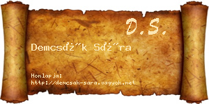 Demcsák Sára névjegykártya