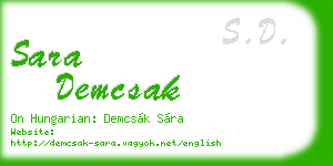 sara demcsak business card