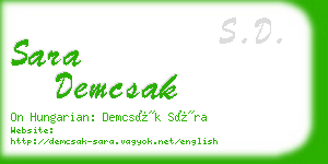 sara demcsak business card